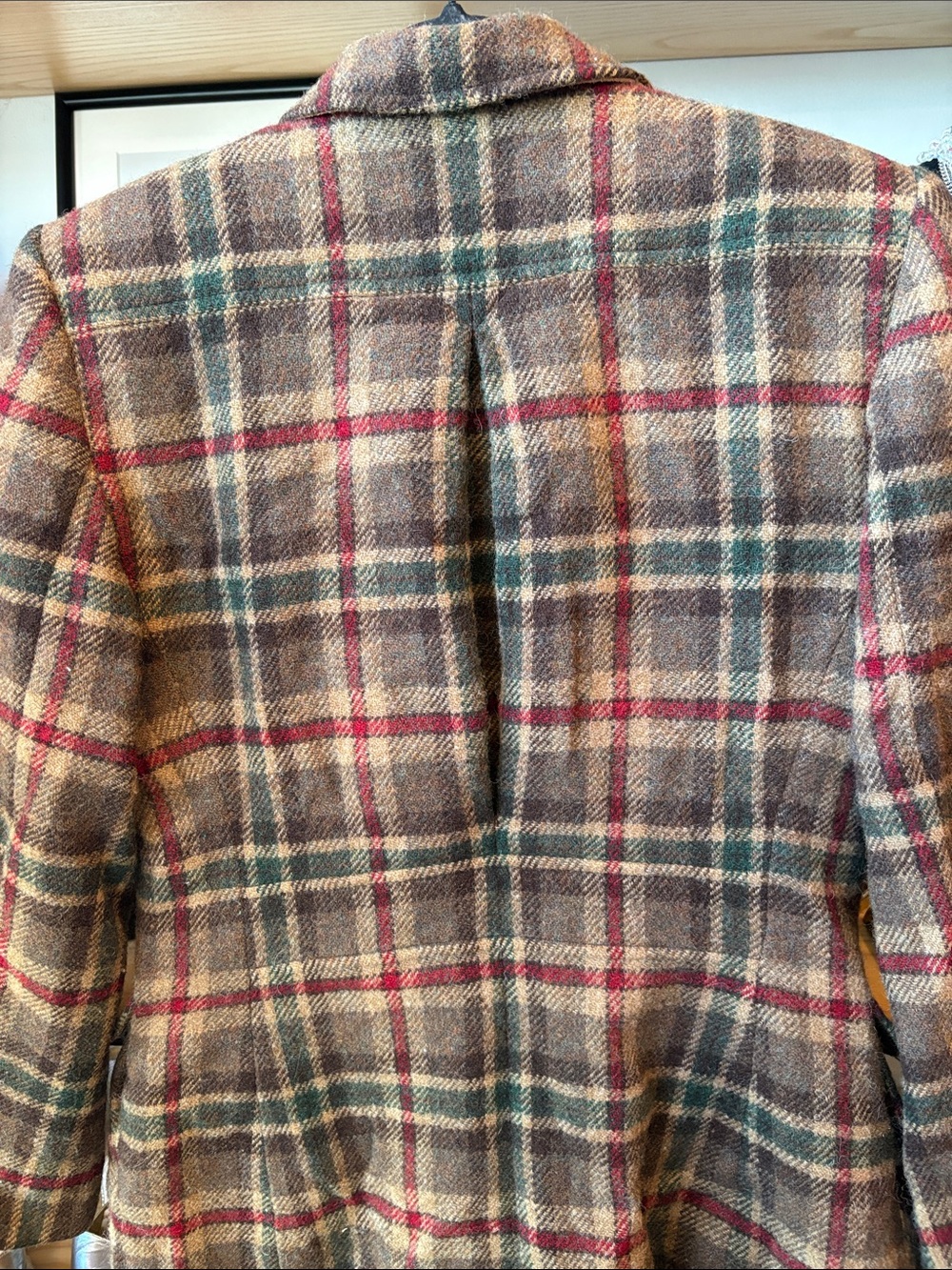Lauren Ralph Lauren Plaid Wool-Blend Blazer in Olive, Brown & Burgundy - Picture 6 of 7